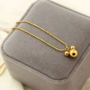 Gold Toned Mickey Necklace. New.